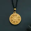 La Misma Brújula de Ocho Tesoros con Corte Grande en la Tienda Dorada para Hombres y Mujeres, Collar Antiguo de Oro Arena, Colgante con Cuentas de Transferencia de Palabras de Bendición como Regalos