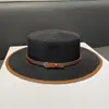 Sombrero de Paja Tejida Plano Estilo Francés, Sombrero con Hebilla de Moda Estilo Británico, Sombrero de Sol de Ala Ancha para Salidas de Verano a la Playa