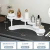 Estante de Almacenamiento de Escritorio de Nogal Madera Maciza Sin Instalación Almacenamiento de Perfumes y Cosméticos Exhibidor de Café de Niveles de Madera