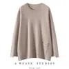 Macio e amigo da pele~ Nova coleção outono e inverno: um suéter pullover 100% cashmere luxuoso e descontraído com gola redonda, projetado para fazer você parecer mais jovem e mais magra