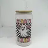 Copo Mason Jar de Vidro 16oz para Cerveja Cola Água com Logotipo Personalizado de Natal em Estoque Transfronteiriço Sublimação