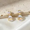 Nuevos Clips para Oreja Geométricos Irregulares Sin Perforar 2026 para Mujer, Pendientes Ovalados Plegados Lacados en Morado de Lujo Ligero de Moda