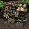 Pendientes de borlas bohemias de punto para mujer, estilo étnico, geométricos, de gota de agua, concha, joyería para orejas transfronteriza de Amazon