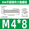 Ventas Directas de Fábrica M3-M12 GB 304 acero inoxidable Tornillo hexagonal exterior cabeza hexagonal tornillo hexagonal