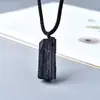 Collar con Colgante Irregular de Turmalina Negra Natural, Joyería de Piedra Cruda Mineral Pulida, Regalo para Pareja