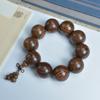 Madera de sándalo piel de tigre boutique natural material antiguo alta densidad 108 cuentas pulsera grano completo hombres y mujeres pulsera de pareja cuentas de Buda vintage