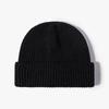 Gorro de Tricô Liso com Pelo Sintético de Coelho para Outono e Inverno, Unissex, Espesso e Quente, Sem Aba, Casual para Uso Externo e Deslocamento