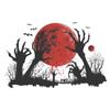 Comércio exterior Halloween lua vermelha palma quarto sala de estar decoração de casa adesivos de parede autoadesivo atacado transfronteiriço