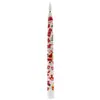Velas Electrónicas Decorativas de Control Remoto con Temporizador, de Tallo Largo, Estampadas, con Luces LED Regulables, Brillo de Llama y Parpadeo Navideño