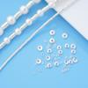 S925 Prata Esterlina Prata Lisa Brilhante Mini Rodada Contas de Prata Quebradas Peças Redondas Acessórios de Prata Quebrada Acessórios de Pulseira DIY