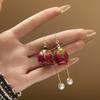 Brincos de tarracha redondos de vidro doce com agulha de prata galvanizada a ouro real brincos simples de uma ou duas peças brincos pequenos e frescos da moda para mulheres