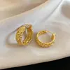 Pendientes Redondos Huecos Estilo Metal Europeo y Americano, Casuales, Sencillos, Modernos, Versátiles para el Trabajo, Pendientes de Nicho de Alta Gama