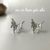Onihan S925 Sterling Silver Niche High-grade Lava Butterfly Brincos Moda Elegante Doce Luz Luxo All-match Brincos para Mulheres