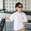 Roupa Infantil Estilo Coreano Camiseta de Manga Curta para Meninos Nova Roupa de Verão Camiseta Infantil para Meninos Top com Bolso Bordado Atacado