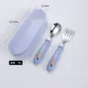 Aço inoxidável 304 Talheres infantis colher de desenho animado criativa colher para bebê comer suplemento alimentar conjunto de garfo e colher presente combinação
