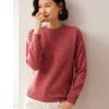 Nuevo Suéter de Cachemir para Mujer Otoño e Invierno 2025 con Hilo Floral, Cuello Redondo Grande, Manga Larga, Jersey Versátil de Punto de Cachemir