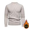 Suéter grueso con forro polar para otoño e invierno, cálido, de punto, para hombre, con cuello redondo, base superior