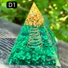 Pirâmide de bola de cristal natural de 8cm Ornamento de mesa de escritório europeu e americano Artesanato de pirâmide de resina para yoga e meditação