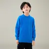 Suéter de Lana de Cuello Alto Medio de Invierno para Niños y Niñas, Tejido Grueso de Siete Puntos Cálido, Capa Base para Niños, 100% Lana