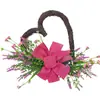 Corona de Año Nuevo Lunar Transfronteriza Decoración Sencilla con Forma de Corazón Colgante para Puerta Exterior de Casa Flores Artificiales Tejidas a Mano