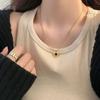 Collar de acero de titanio con diseño de sándwich de caramelo negro retro con amor negro para mujer, accesorios de cadena de clavícula con estilo Sense ins.
