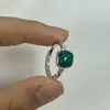 Livro vermelho pequeno com anel de jade de açúcar de Hotan feminino 2024 novo anel requintado de temperamento doce de açúcar uma geração de cabelo
