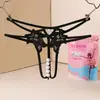 Tanga Sexy de Talla Grande Ropa Interior Transparente Tentación Perla Única Masaje Tentación Abertura en la Entrepierna Tanga de Celebridad de Internet Venta al por Mayor
