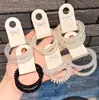 Paquete de 2 Gomas para el Cabello Transparentes Esmeriladas tipo Cable de Teléfono, Cuerdas para el Cabello Sencillas Brillantes de Colores Dulces Estilo Coreano Nuevas, Accesorios para el Cabello de Moda y Minimalistas