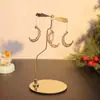 Exquisito Regalo Acero Inoxidable Vela de Aromaterapia Bandeja Redonda Delgada 9.5cm Adorno de Navidad Portavelas de Linterna Giratoria