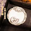 Caixa de Presente Brocado Zhuang Bordado Dai Brocado Song Ímã de Geladeira Artesanal Acessórios DIY Tie-Dye Moldura Redonda para Fotos Montagem Bordado Três Camadas