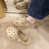 Verano Zapatos Baotou de Suela Gruesa con Agujeros Zapatillas para Exterior de Mujer Zapatillas Casuales para Casa para Exterior
