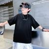 Camiseta de Verano para Niños de Algodón Puro con Gradiente de Colores Dopamina de Manga Corta 2026 Nueva Moda de Verano para Niños Ropa Moderna para Niños Mayores