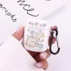 Funda protectora para Airpods 1/2 generación de oso para auriculares Apple Pro3 generación, carcasa transparente flexible con pegamento, linda carcasa de TPU.