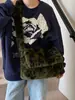 Bolso Peludo Súper Popular con Estampado de Leopardo de Gran Capacidad para Mujer, Nuevo Bolso de Hombro Cruzado Peludo de Moda Otoño e Invierno 2026