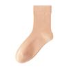 Calcetines de algodón puro para niñas, calcetines de primavera y otoño de color liso, longitud hasta la mitad de la pantorrilla, algodón puro, sin costuras, anti-pilling, calcetines de rayas anchas de dopamina