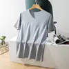 Camiseta Masculina de Malha Respirável Seda de Gelo Manga Curta 2025 Nova Verão Elegante Esportiva Secagem Rápida Masculina Gola V Fina
