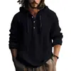 Nova Camisa com Capuz de Algodão e Linho Estilo Transfronteiriço de Verão para Homens, Top Casual Tendência Solto e Respirável de Manga Longa Meio Aberto
