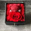 Caja de Regalo de Flor Preservada Oso de Rosas Cajón Collar Anillo Joyero Regalo del Día de San Valentín Chino para Novia y Esposa