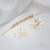 Espaçador Plano de Ouro Real Galvanizado 14K Espaçador de Cristal com Contas Artesanal Material para Acessórios de Joias Pulseira Colar DIY
