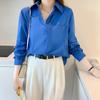Vitalidad de dopamina ns camisa profesional de gasa de color sólido versátil para mujer transfronteriza nueva camisa de moda de otoño