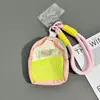 Mochila Pequena Colorida Macia Moderna Dopamina para Viagem Porta-Moedas com Cordão de Cor Contrastante Pingente de Bolsa Curta