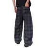 Pantalones a cuadros casuales estilo americano para hombre, nueva tendencia de moda de verano, versátiles, ligeros, con caída, pantalones de pierna recta