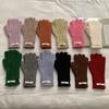 Guantes de punto para mujer, invierno 2024, nuevos, de color sólido, con dedos abiertos, pantalla táctil, cálidos, para ciclismo al aire libre, guantes de lana para estudiantes