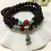 Pulsera de granada artificial estilo coreano para mujer, pulsera de cristal, Pulsera de Tres Círculos, pulsera de calabaza carpa