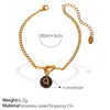 Pulsera Nudosa de Acero Inoxidable Chapado en Oro de 18 Quilates con Colgante de Letra Redondo de Colores Estilo Dulce y Fresco Personalizado Europeo y Americano Joyería para Manos Dopamina