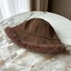 Sombrero de pescador de felpa de doble cara para mujer 2022 nuevo invierno cálido que hace ver el rostro pequeño que combina con todo circunferencia de cabeza grande otoño e invierno sombrero tipo cubo