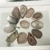 Pingente de Pedra Natural com Formas Irregulares em Várias Cores, 37X55-41X58Mm, Branco, Amarelo, Preto Fatias de Ágata Polida