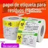 Papel de etiqueta de lixo médico hospitalar 80*50*800 folhas autoadesivo de resíduos médicos etiquetas de vedação de sacos de embalagem
