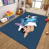 Alfombra de Sala de Estar con Estampado de Stitch de Dibujos Animados Felpudo de Entrada Manta de Terciopelo de Cristal para Dormitorio Felpudo Absorbente de Agua y Resistente a Manchas