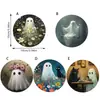 Posavasos de Madera Halloween Festival Clásico Retro Restaurante Vajilla Aislamiento Posavasos para Té Antideslizante Base para Taza Set Festivo